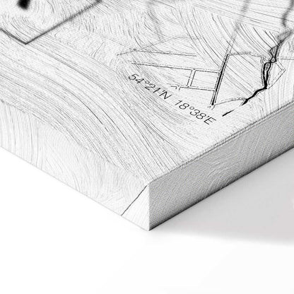 Leinwandbild - City Plan: Gdansk (1 Part) Vertical