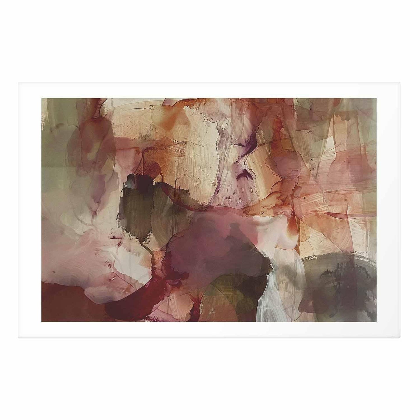 Poster - Spring Composition - glimmers and forms in watercolor technique