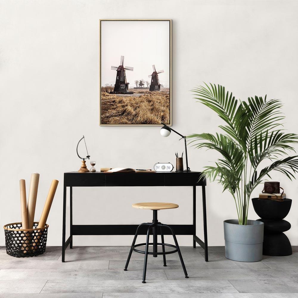 Leinwandbild - Wooden Windmill (1 Part) Vertical