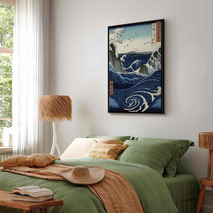 Leinwandbild - Utagawa Hiroshige – View of the Naruto whirlpools at Awa