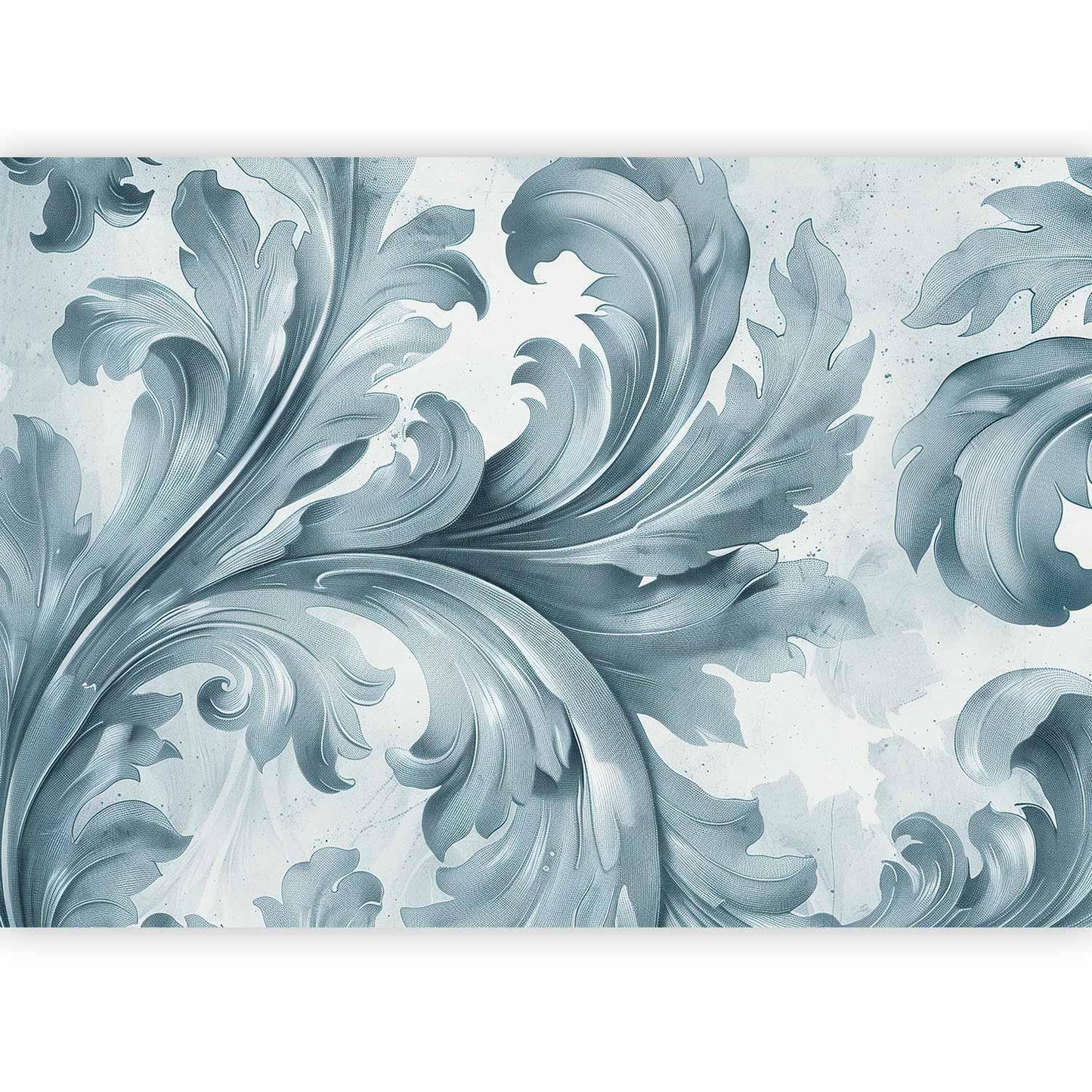 Fototapete - Stone Baroque Ornaments in Light Shades of Gray-Blue Artgeist