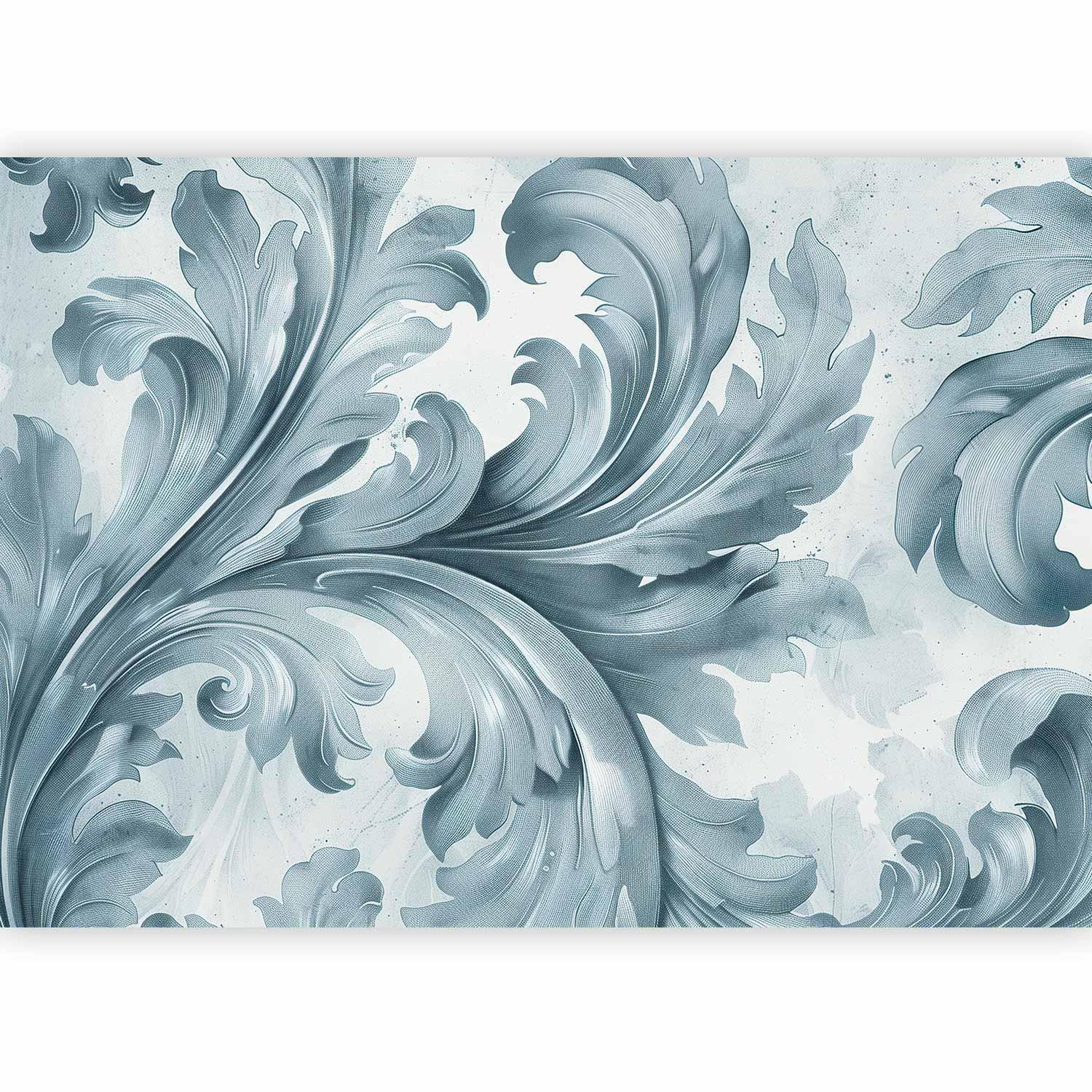 Fototapete - Stone Baroque Ornaments in Light Shades of Gray-Blue Artgeist