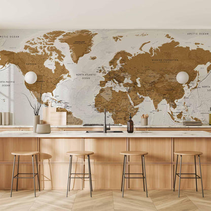 Fototapete - World Map: White Oceans Artgeist