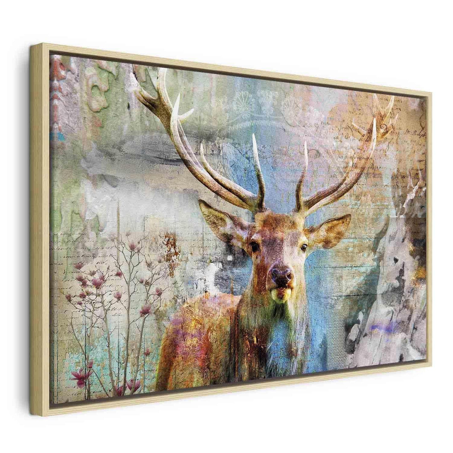Leinwandbild Hirsch auf Holz – Rustikales Waldmotiv mit Naturcharme