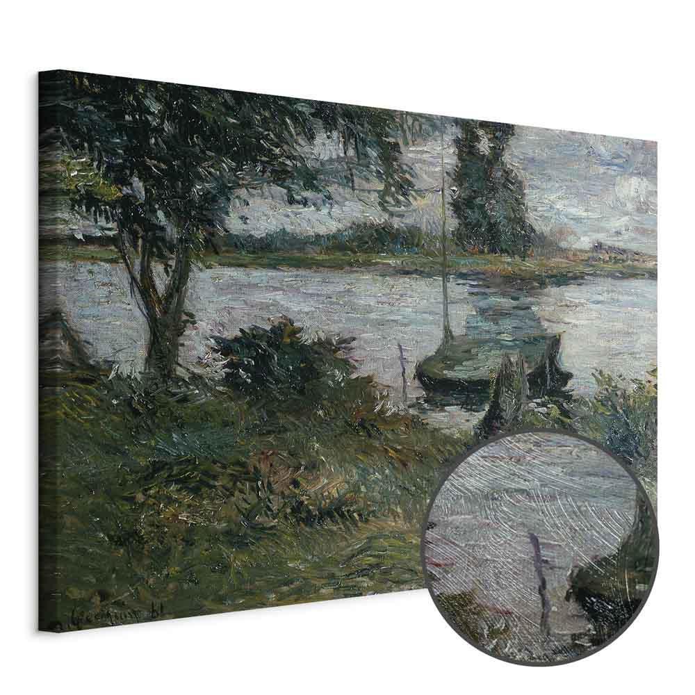 Leinwandbild - Paul Gauguin – Flußufer