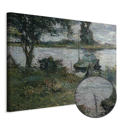 Leinwandbild - Paul Gauguin – Flußufer