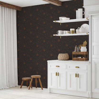 Tapete - Night Sky - Artistic Composition of Suns and Planets on a Black Background