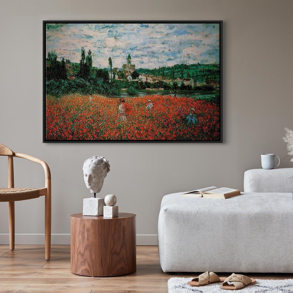 Leinwandbild - Claude Monet – Poppy Field near Vétheuil