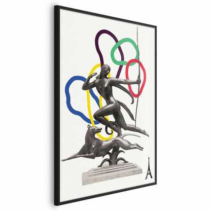 Poster - Collage Graphic - Woman Shooting a Bow