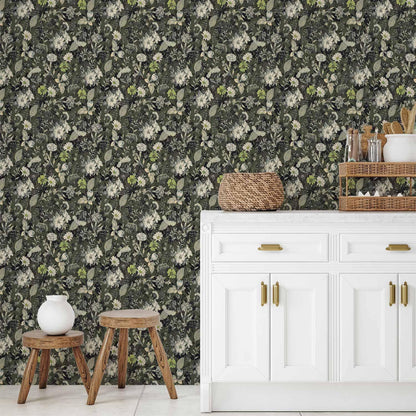 Tapete - Fragrant flowers and herbs - green