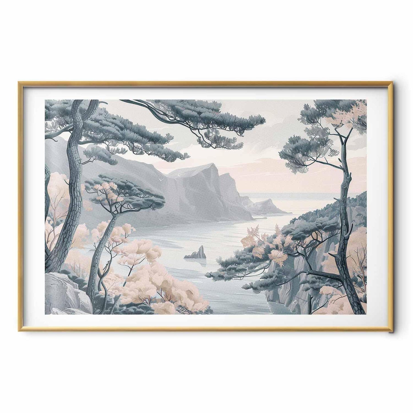 Poster - Blue Coast in Delicate Colors
