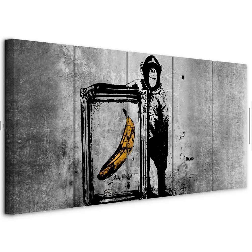 Leinwandbild - Banksy: Monkey with Frame