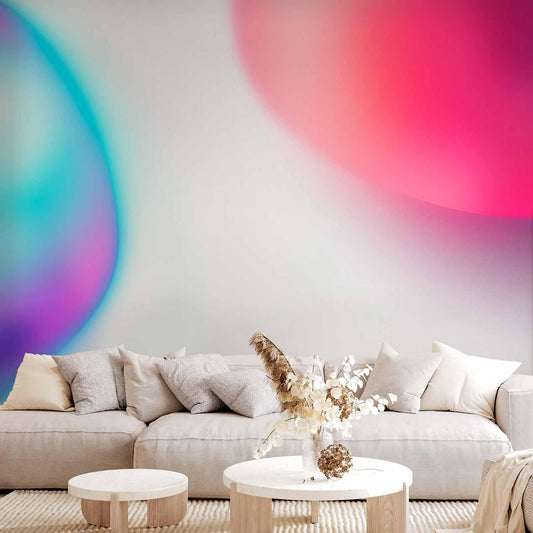 Fototapete - Abstraction - Colorful Glass Pieces - Violet-Blue and Pink Artgeist