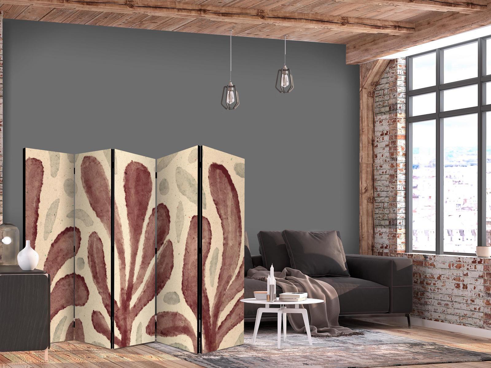 Paravent - Waving Leaves - Irregular Plant Shapes in the Style of Matisse Artgeist