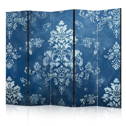 Paravent - Retro Ornament - Decorative Motif in Rubbed Blues Artgeist