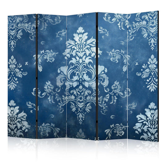 Paravent - Retro Ornament - Decorative Motif in Rubbed Blues Artgeist