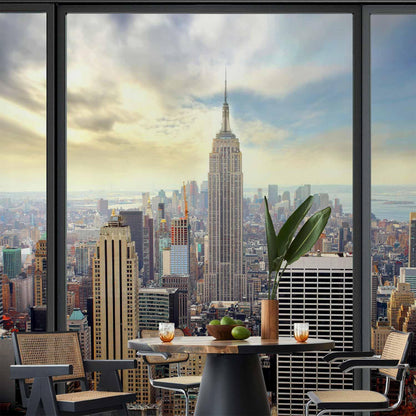 Fototapete - City behind glass