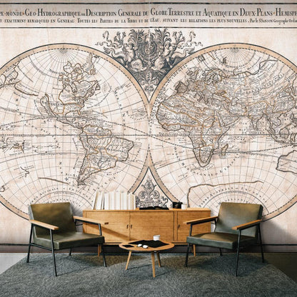 Fototapete - Mappe-Monde Geo-Hydrographique Artgeist