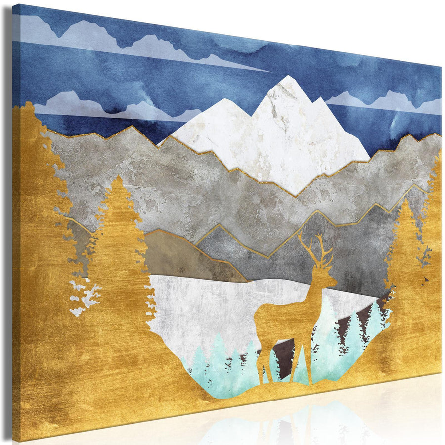 Leinwandbild „Golden Land“ – Goldene Landschaft im Panoramaformat