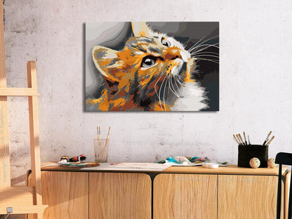 Malen nach Zahlen Red Cat - Detailansicht des charmanten Katzen-Motivs