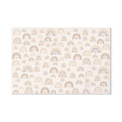 Leinwandbild - Spring - Pastel Rainbows with Hearts on a Rainy Day