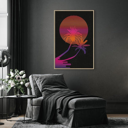 Leinwandbild - Palm at Sunrise (1 Part) Vertical