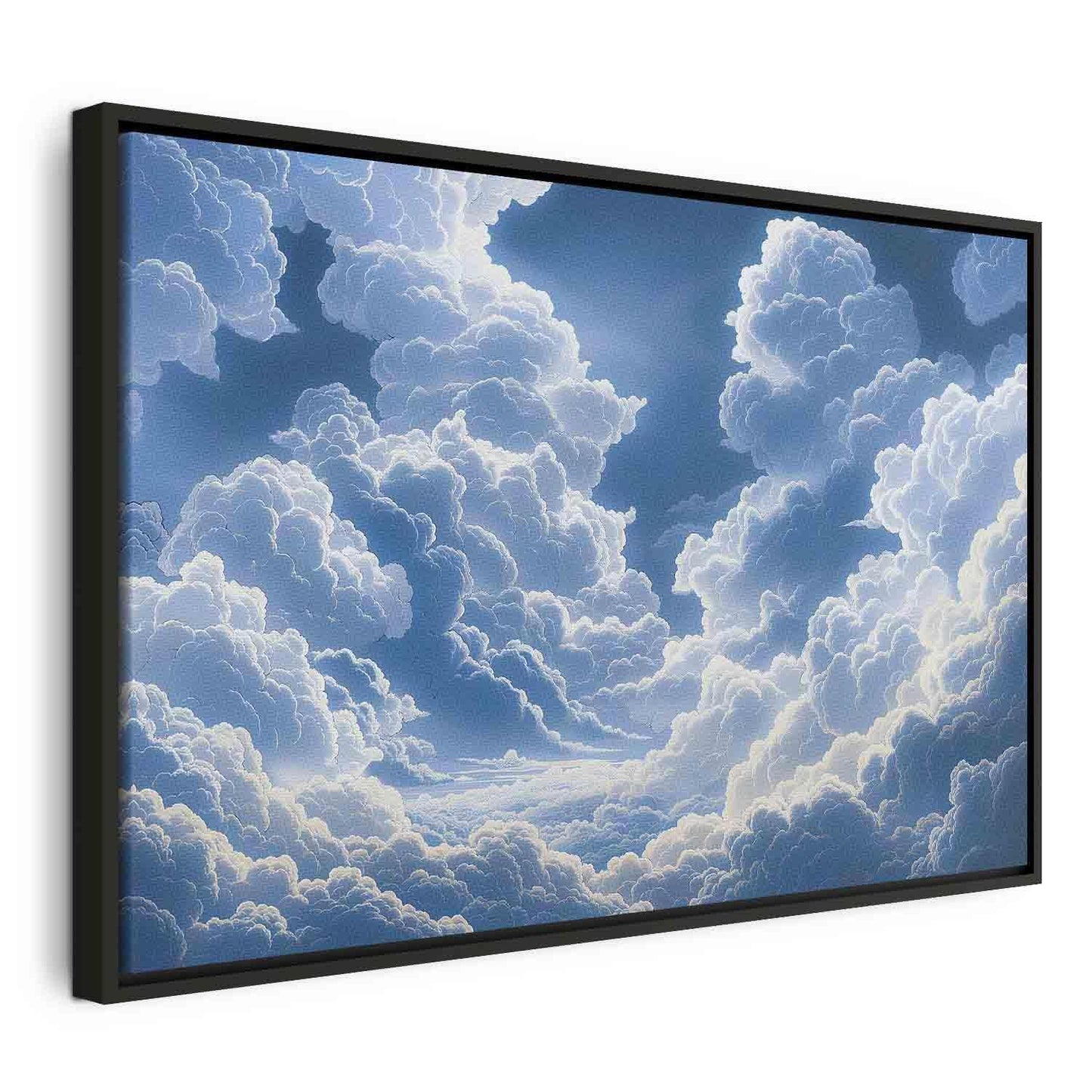 Leinwandbild - Blue Sky Breaking Through White Fluffy Clouds Artgeist