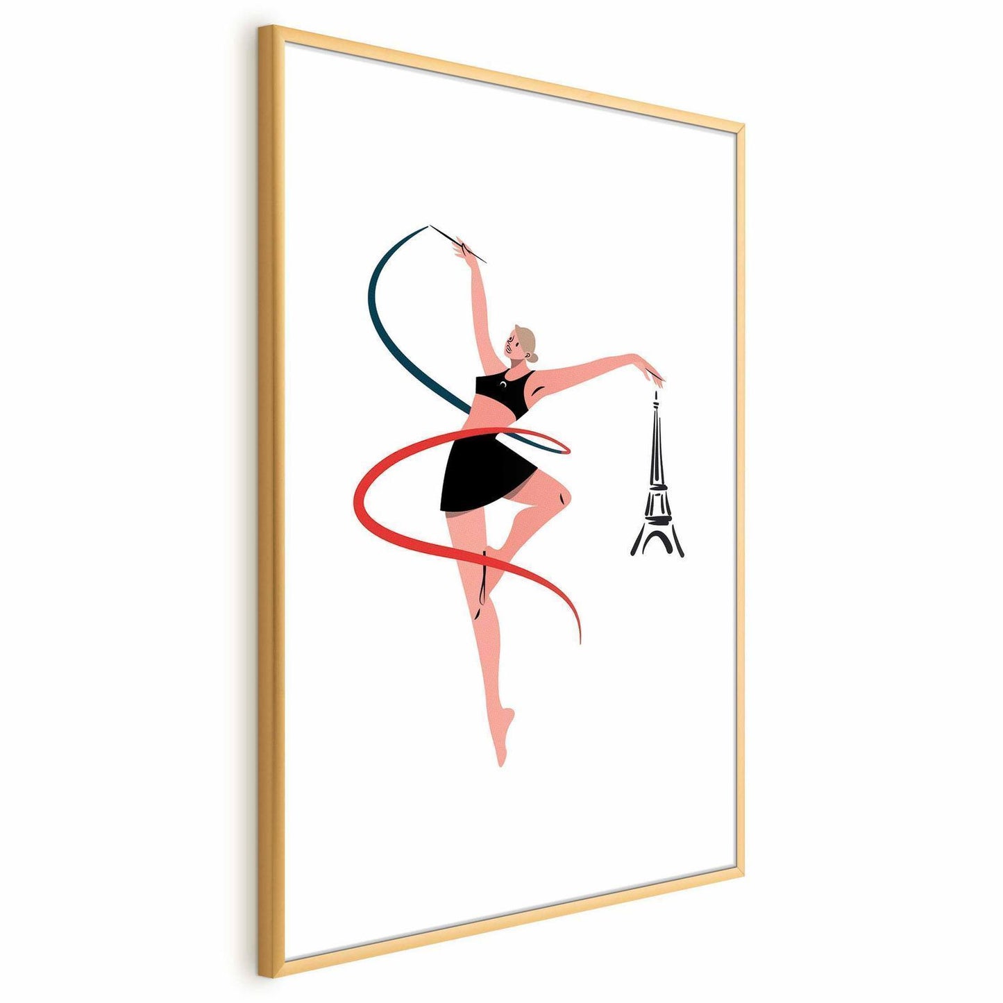 Poster - Illustration of a Woman with a Ribbon - Artistic Gymnastics