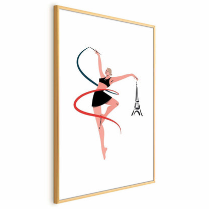 Poster - Illustration of a Woman with a Ribbon - Artistic Gymnastics