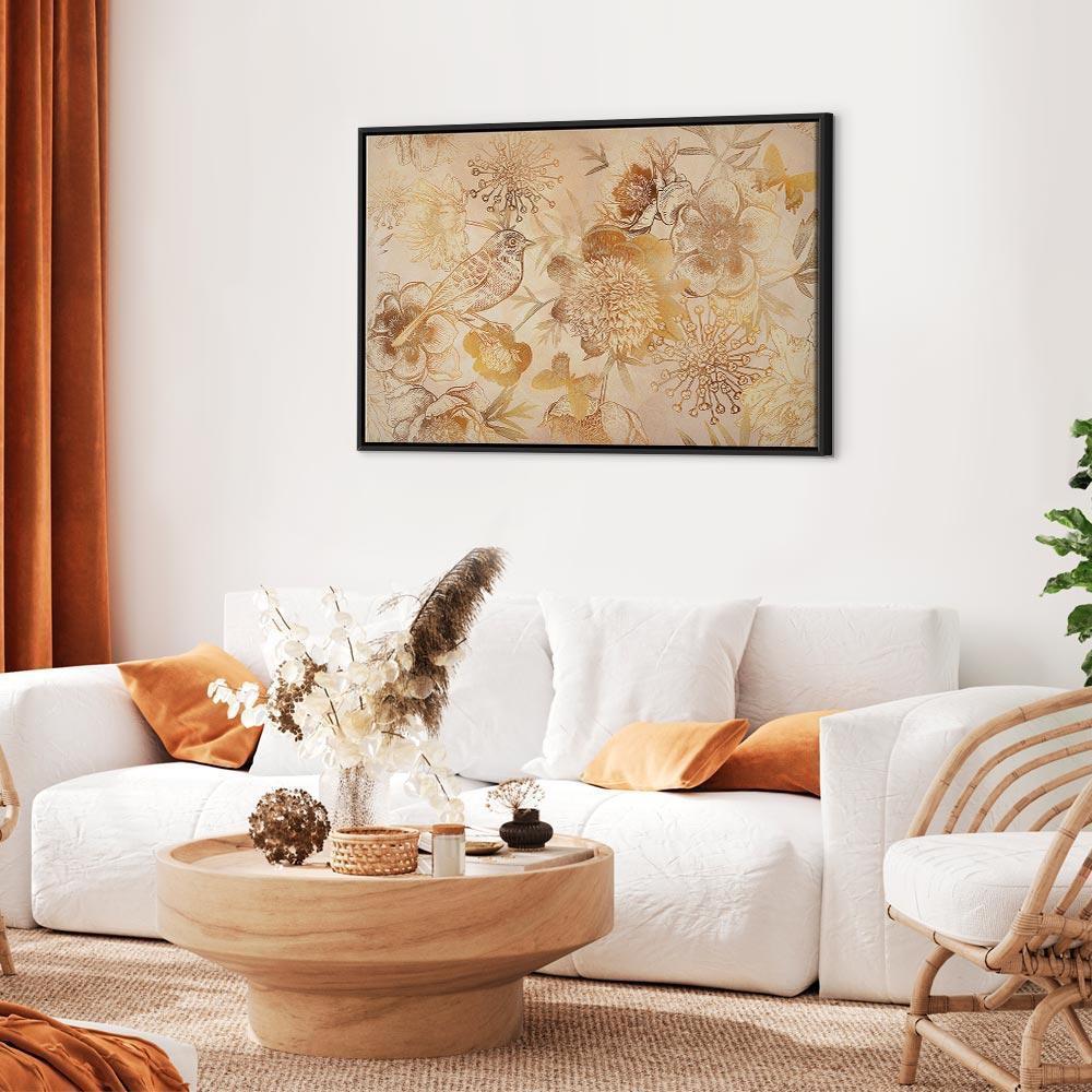 Leinwandbild - Golden Mosaic of Nature (1 Part) Wide