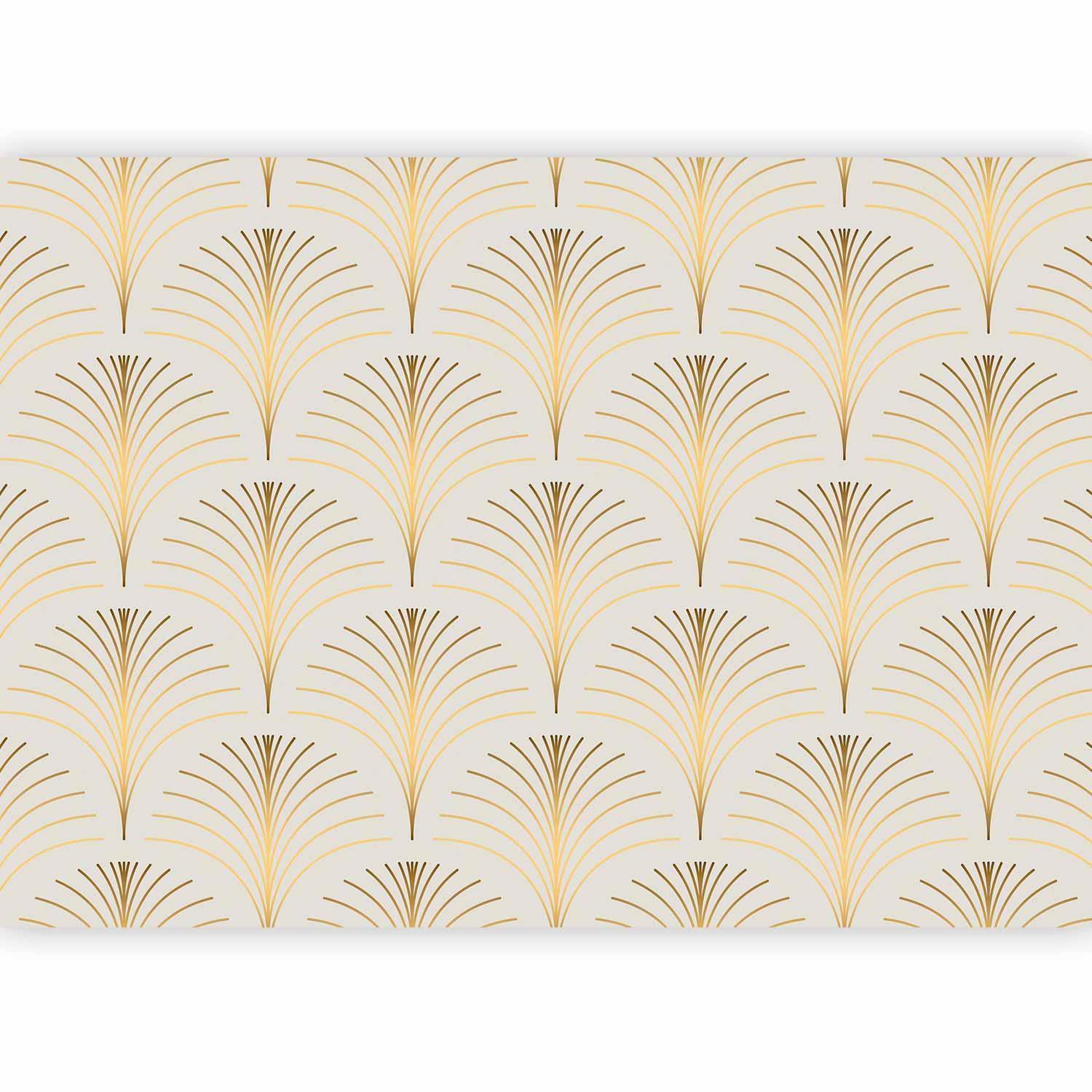 Gold linear pattern on marble background fototapete, elegant wall decoration.