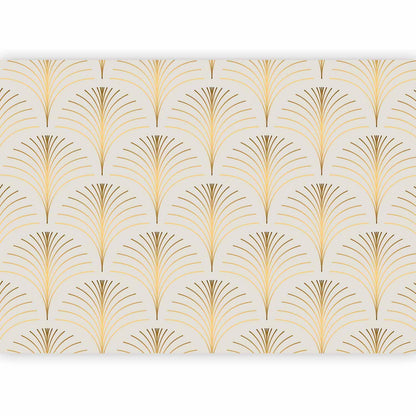 Gold linear pattern on marble background fototapete, elegant wall decoration.