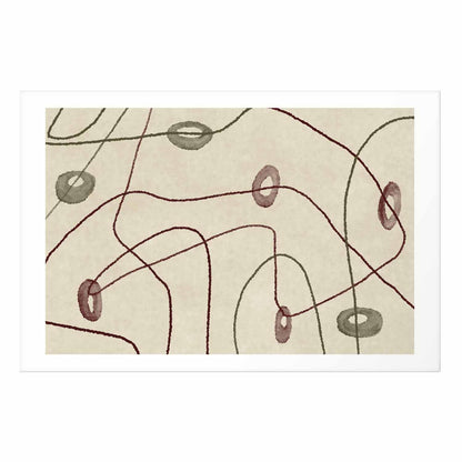 Poster - Lines and Shapes - a bead labyrinth on a pale, worn background