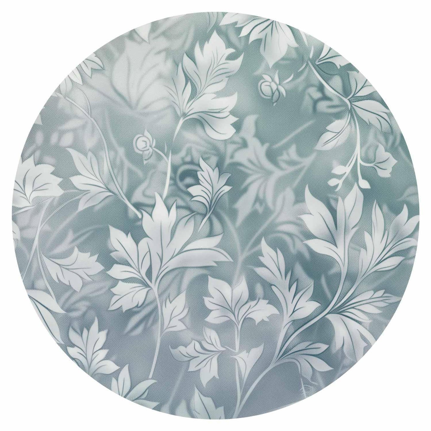 Runde Fototapete - Distressed floral patterns in muted turquoises