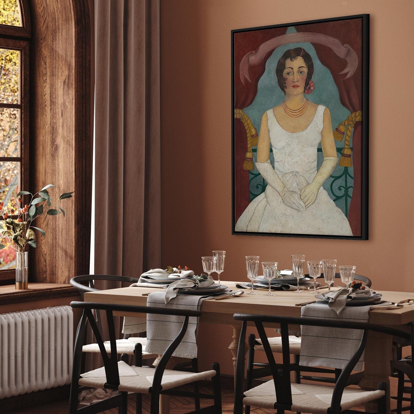 Leinwandbild - Frida Kahlo – Portrait of a Lady in White