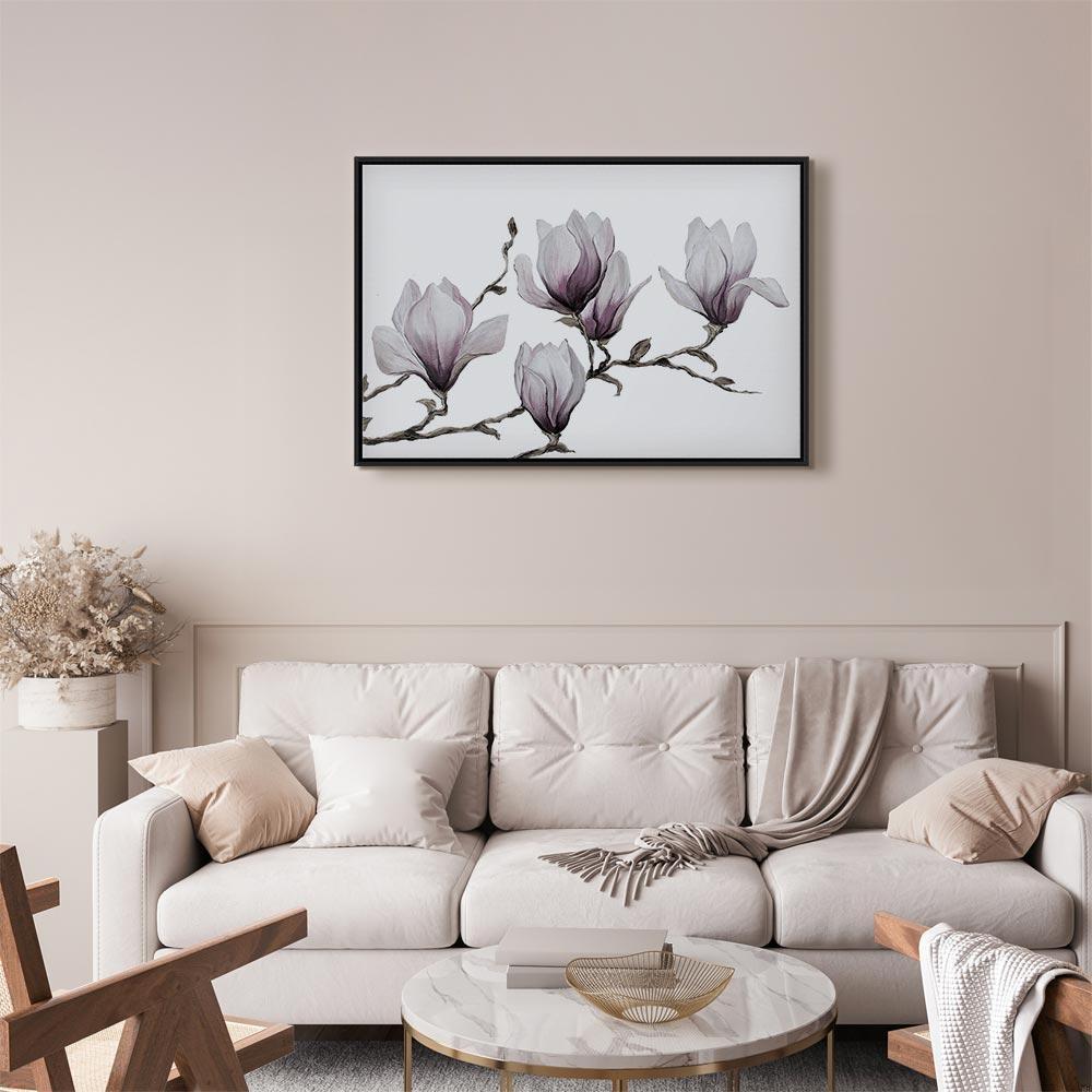 Leinwandbild - Painted Magnolias (1 Part) Wide