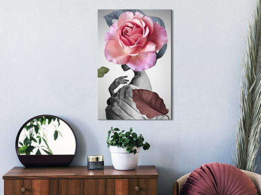 Leinwandbild - Rose and Fur (1 Part) Vertical Artgeist