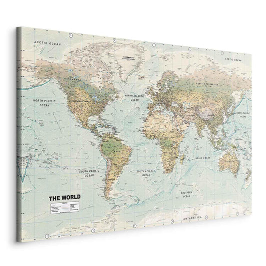 Leinwandbild - World Map: Beautiful World Artgeist