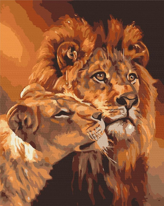 Malen nach Zahlen - Lion love