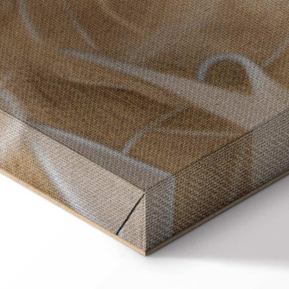 Leinwandbild - Floral Ornaments Carved in Delicate Sepia and Brown Shades