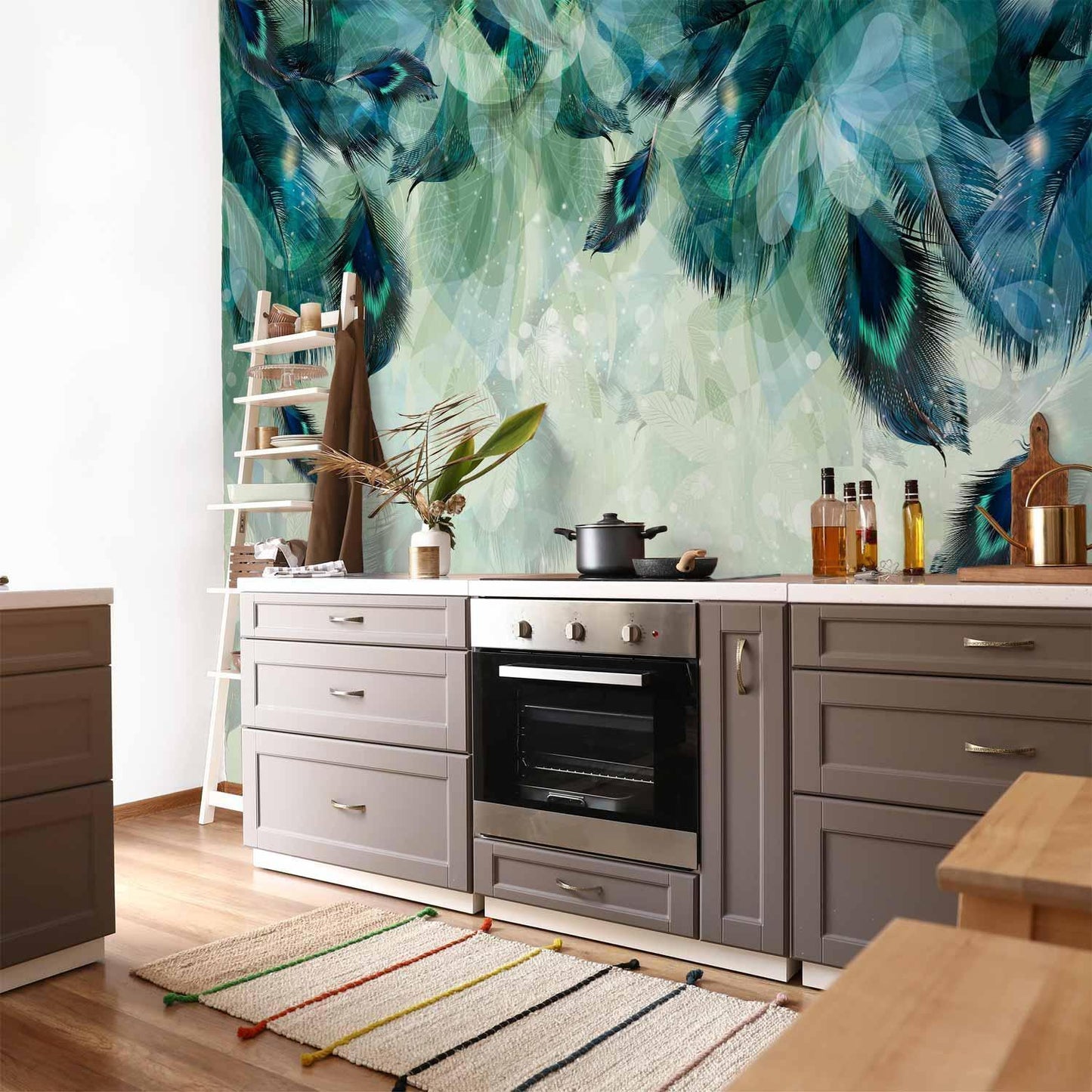 Fototapete - Emerald Feathers