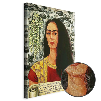 Leinwandbild - Frida Kahlo – Self-Portrait with Loose Hair
