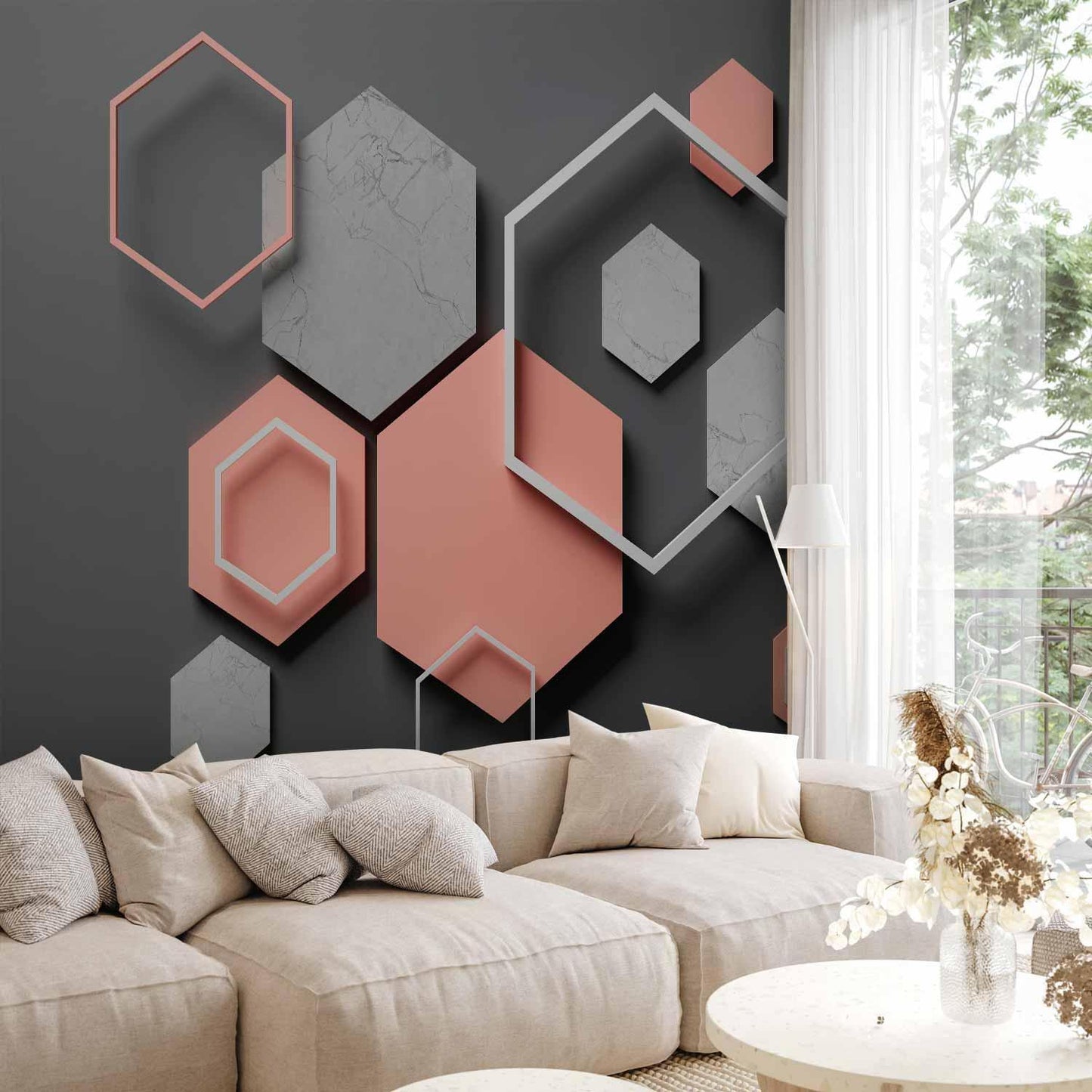 Fototapete - Hexagon Plan Artgeist