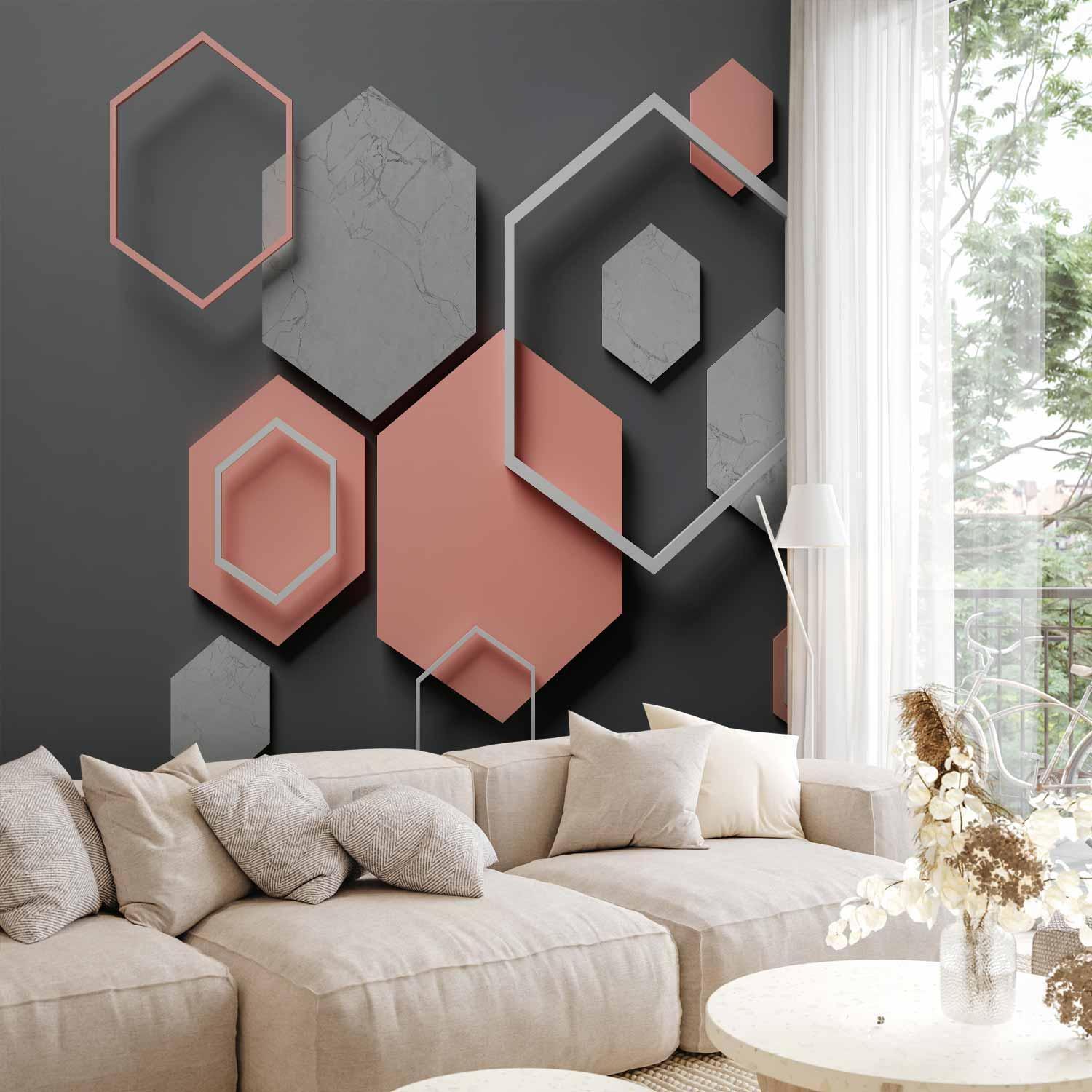 Fototapete - Hexagon Plan Artgeist
