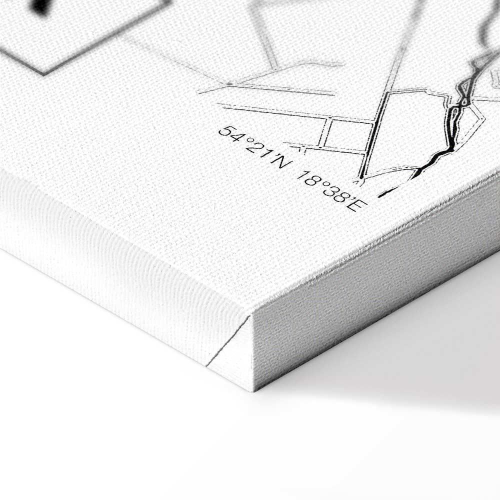 Leinwandbild - City Plan: Gdansk (1 Part) Vertical