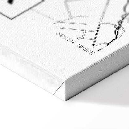 Leinwandbild - City Plan: Gdansk (1 Part) Vertical