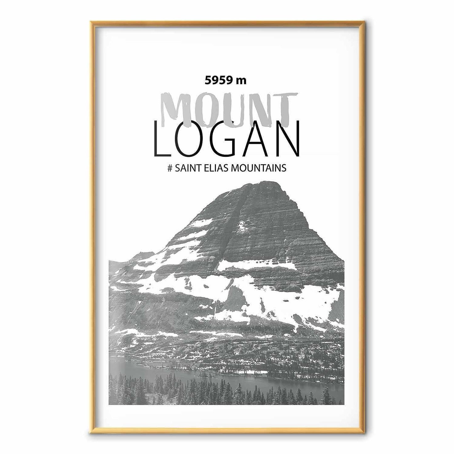 Poster - The majestic Mount Logan mountain peak, crown of mountains, mountain landscape