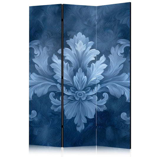 Paravent - Ornament in Blue and Cool Colors Dark Blue Decoration Artgeist