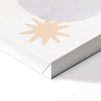 Leinwandbild - Letters Above the Rainbow - Letters Among Streams of Rain and Clouds with a Rainbow Moon and Stars on a Light Background