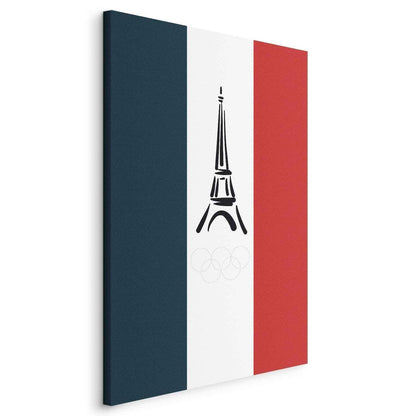 Leinwandbild - French Flag With Graphic Eiffel Tower Artgeist
